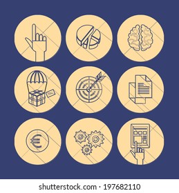  universal modern thin line icons for web and mobile app, business, finance, multimedia, hipster style