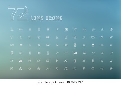  universal modern thin line icons for web and mobile app, business, finance, multimedia, hipster style