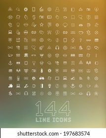  universal modern thin line icons for web and mobile app, business, finance, multimedia, hipster style