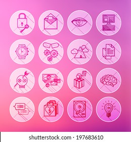 universal modern thin line icons for web and mobile app, business, finance, multimedia, hipster style