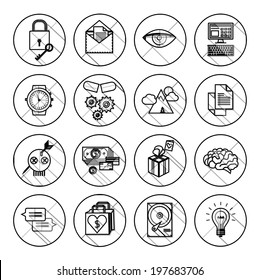  universal modern thin line icons for web and mobile app, business, finance, multimedia, hipster style
