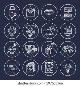  universal modern thin line icons for web and mobile app, business, finance, multimedia, hipster style