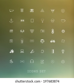  universal modern thin line icons for web and mobile app, business, finance, multimedia, hipster style