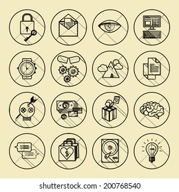  universal modern thin line icons for web and mobile app, business, finance, multimedia, hipster style