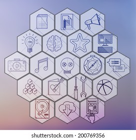  universal modern thin line icons for web and mobile app, business, finance, multimedia, hipster style