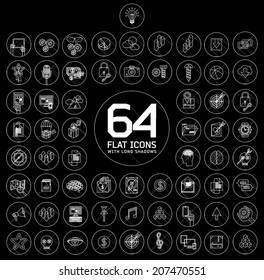 universal modern thin line icons for web and mobile app, business, finance, multimedia, hipster style