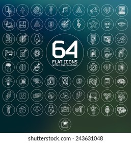 universal modern thin line icons for web and mobile app, business, finance, multimedia, hipster style