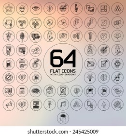 universal modern thin line icons for web and mobile app, business, finance, multimedia, hipster style