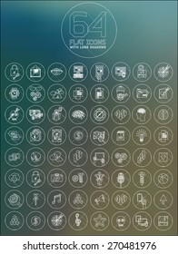 universal modern thin line icons for web and mobile app, business, finance, multimedia, hipster style
