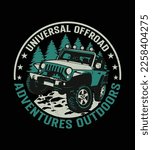 Universal offroad adventures outdoors t-shirt design template.