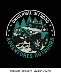 Universal offroad adventures outdoors t-shirt design template.