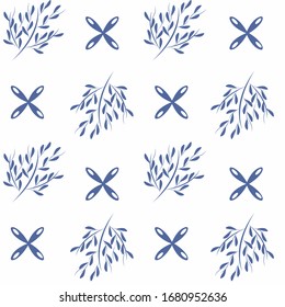 Universal ornamental vector seamless patterns. Endless texture for wallpaper, pattern fills, web page background, surface textures. Modern design ornament with waves, floral theme, moroccan design