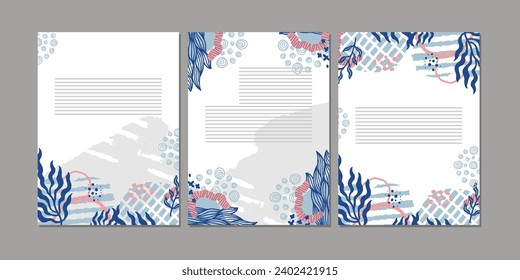Marcos decorativos florales universales, saludos. Fondo vectorial.