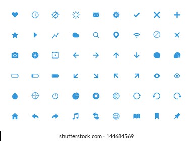 Universal Outline Blue Icons For Web and Mobile