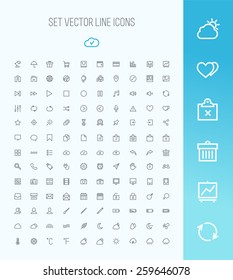 Universal Outline Icons For Web and Mobile. Flat collection. Information technology set