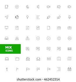 Universal Outline Icons For Web and Mobile. vector illustration