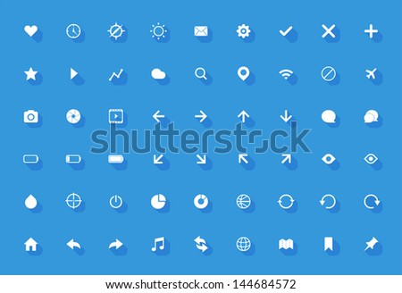 Universal Outline White Icons For Web and Mobile