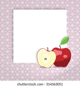 universal page layout with apple icon, recipe or daily special card template, vector drawing eps 10