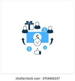 Universal Payment Flat Icon. Lump Sum People Payment. Cash For Everyone. Basic Income Concept. Vector Illustration