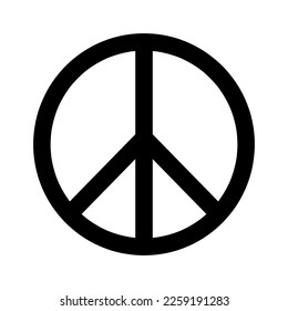 universal peace symbol black vector icon, pacifist sign