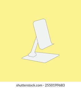 Universal phone holder vector illustration on yellow background