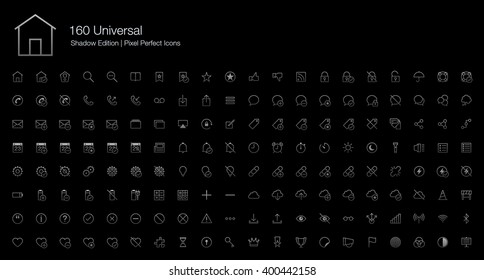 Universal Pixel Perfect Icons (line style) Shadow Edition
