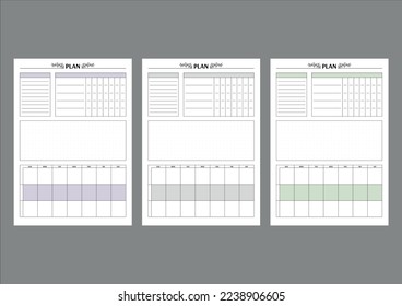 Universal planner - habit tracker, menu, notes, shopping list, planner for a month or a week or a year or a day in soft pastel colors