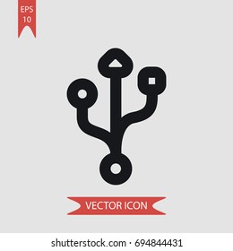 Universal port sign vector icon, illustration symbol
