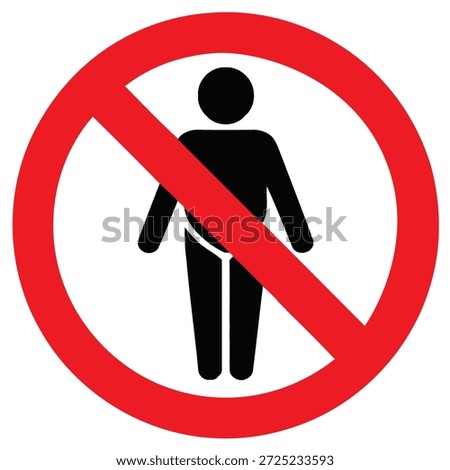 Universal prohibition symbol indicating no people or individuals are allowed in this area with a red circle and a diagonal slash across a black silhouette of a person