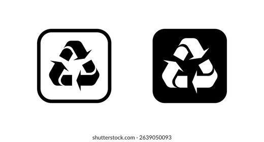 Universal recycle symbol icons, used for environmental awareness, waste sorting, and indicating recyclable materials on products and packaging.