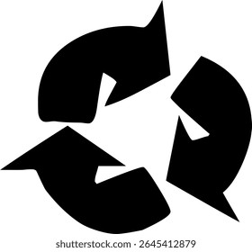 Universal recycling icon with three arrows forming a loop, symbolizing reduce, reuse, recycle, and sustainability.