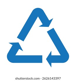 The universal Recycling symbol. International symbol used on packaging. Green, Black and Blue colors icons isolated on white background. Vector illustration.
