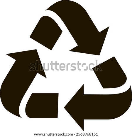 Universal recycling symbol with three clockwise rotating arrows forming a Mobius strip, representing the process of converting waste materials into reusable materials