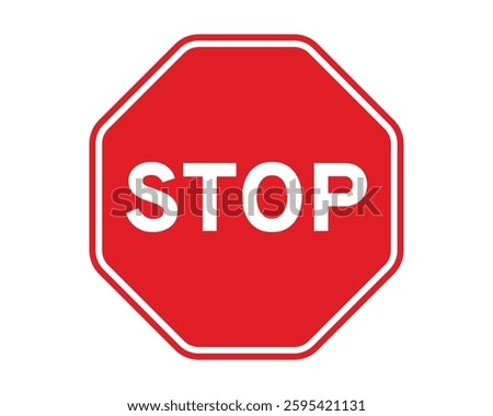 Universal Red Octagon Stop Sign US Road High Quality Stock Vectorial Image