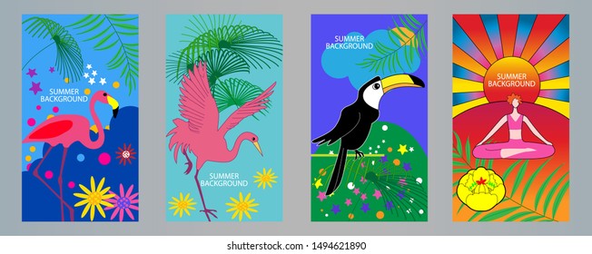 Universal relaxation and nature. Vector Illustration cover.