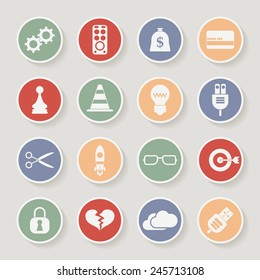 Universal Round Icons For Web and Mobile. Vector illustration