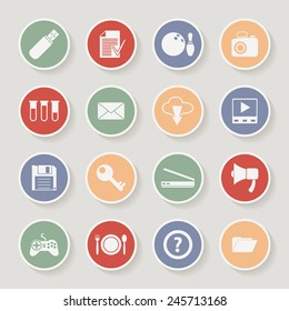 Universal Round Icons For Web and Mobile. Vector illustration