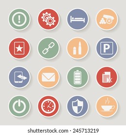 Universal Round Icons For Web and Mobile. Vector illustration