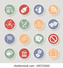 Universal Round Icons For Web and Mobile. Vector illustration