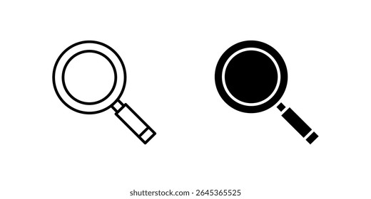Universal search magnifying glass icon set for discovery, inquiry, and information finding. Essential for websites, databases, and research tools.