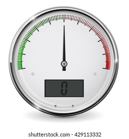 Universal semi-circle gauge scale. Vector illustration isolated on white background