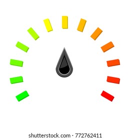 Universal semi-circle scale. Vector illustration isolated on white background