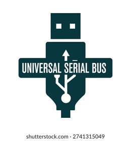 Universal serial bus logo with usb connector