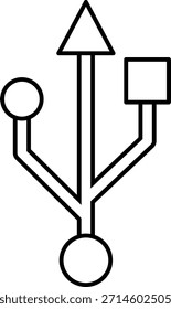 Universal Serial Bus USB-Symbol-Symbol, Linie Art