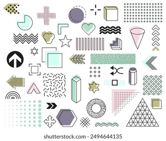 Universal set of geometric shapes. Design elements for magazine and billboard. EPS 10.