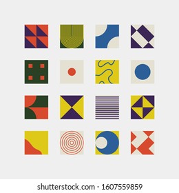 Universal shapes set for graphic design. Vector unique Abstract elements perfect suit for Branding, Bold advertisement, Sale posters, Background or Branding