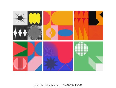 Universal shapes set for graphic design. Vector unique Abstract elements perfect suit for Branding, Bold advertisement, Sale posters, Background 