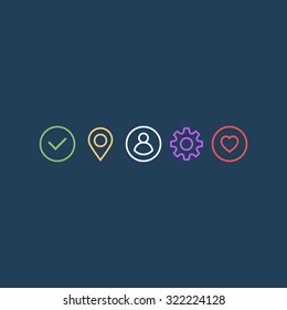 Universal signs set for web and app. Vector illustration