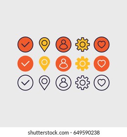 Universal signs set for web and app. Vector illustration