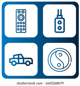 universal simple icons set. Contains such icons as Remote control, Classic car, Yin yang, can be used for web, mobile and logo